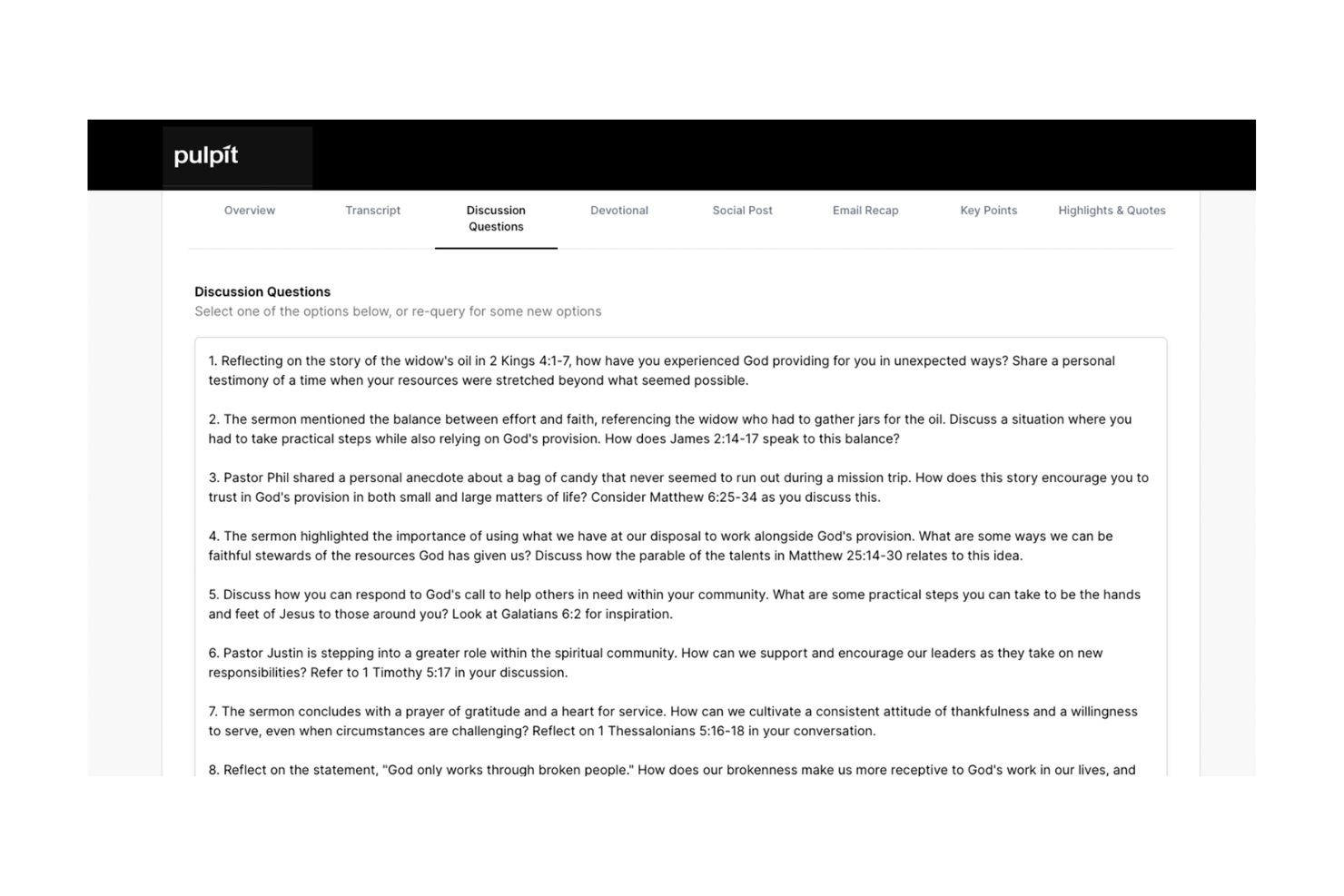 Pulpit AI screenshot - 1 Migliori soluzioni AI per chiese recensite nel 2026