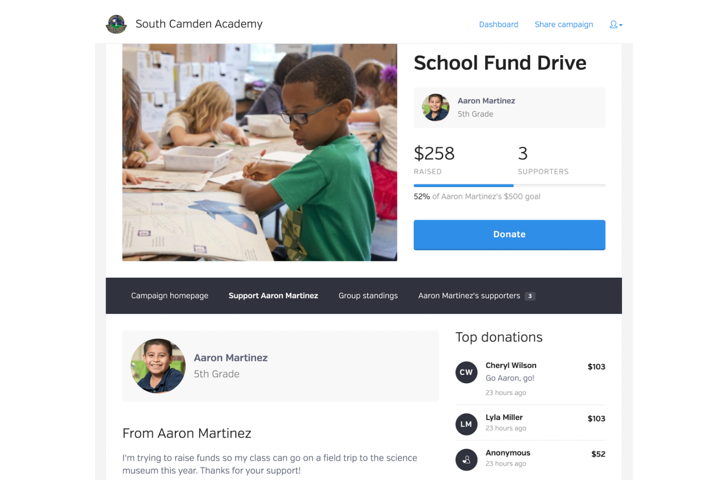 BetterWorld screenshot - 10 migliori alternative a GoFundMe recensite nel 2026