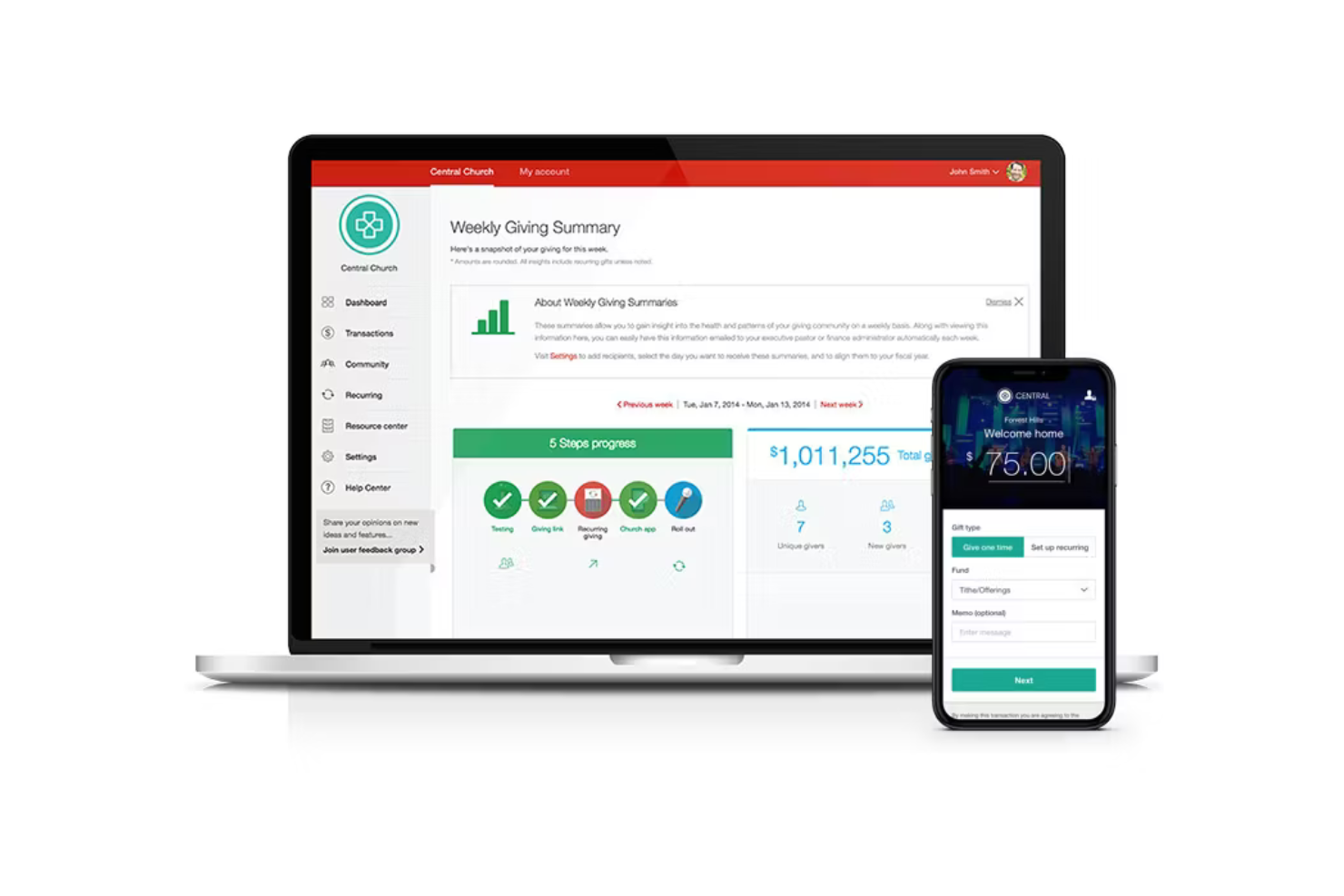 Pushpay screenshot - 10 migliori CRM per Chiesa recensiti nel 2026