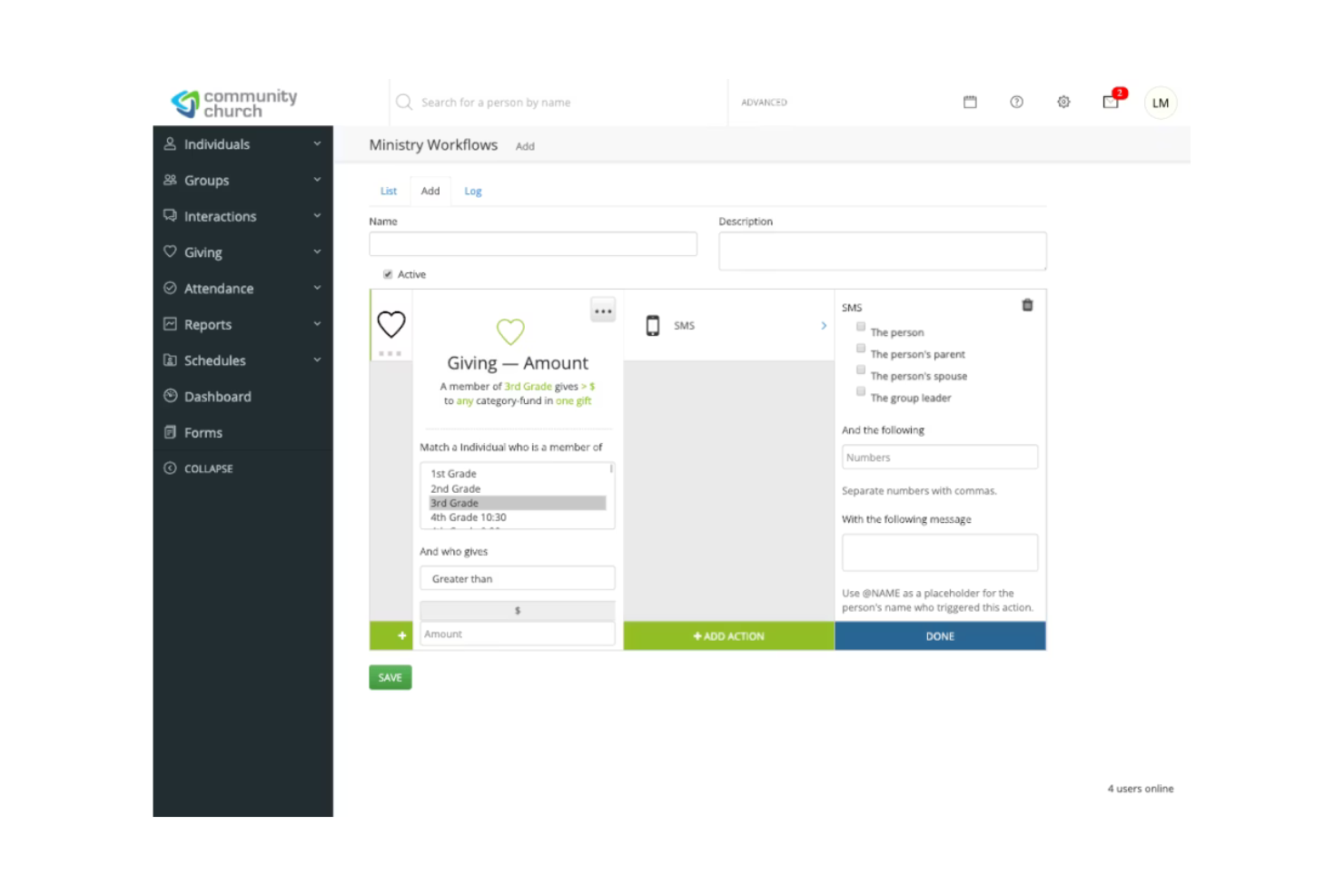 SimpleChurch CRM screenshot - 10 migliori CRM per Chiesa recensiti nel 2026