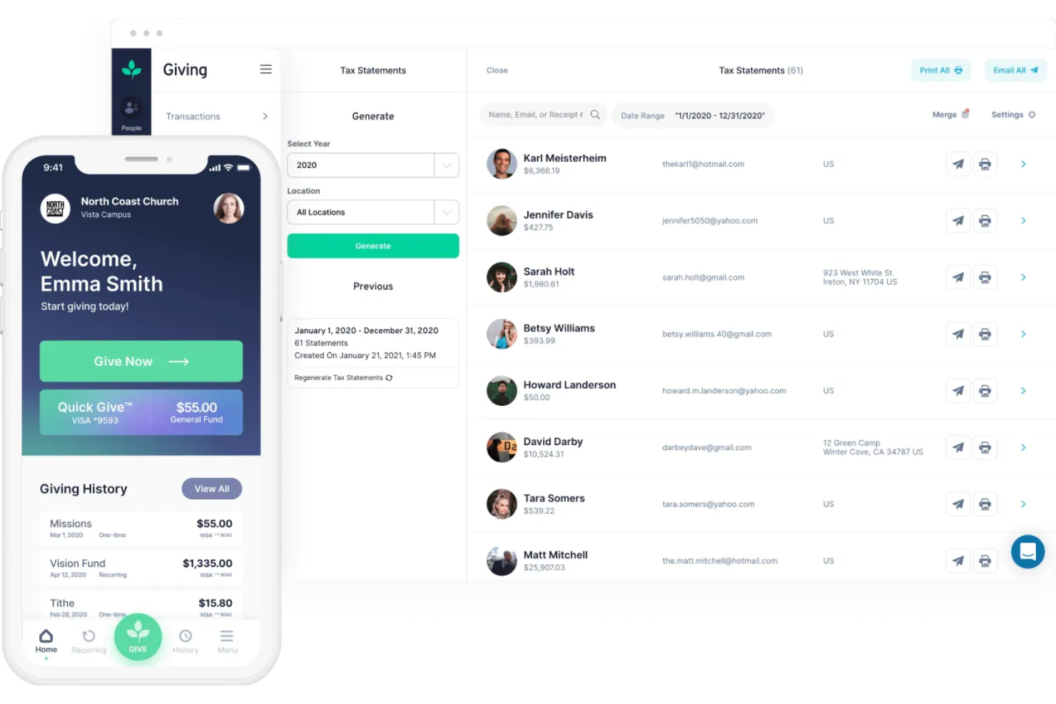 Tithe.ly screenshot - 10 plataformas de donaciones para 2026