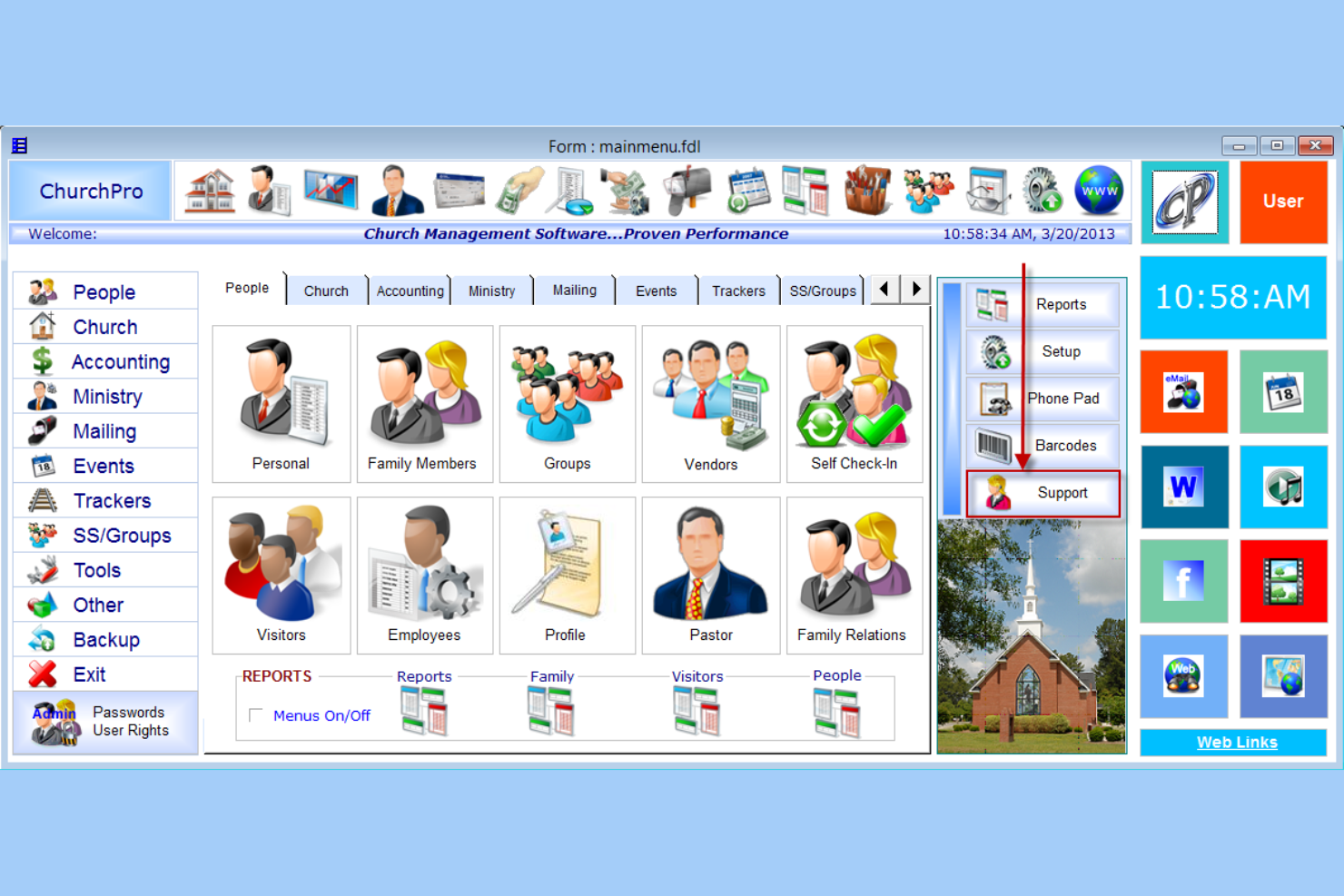 ChurchPro screenshot - 10 opzioni di software di contabilità per piccole chiese scelte per 2026