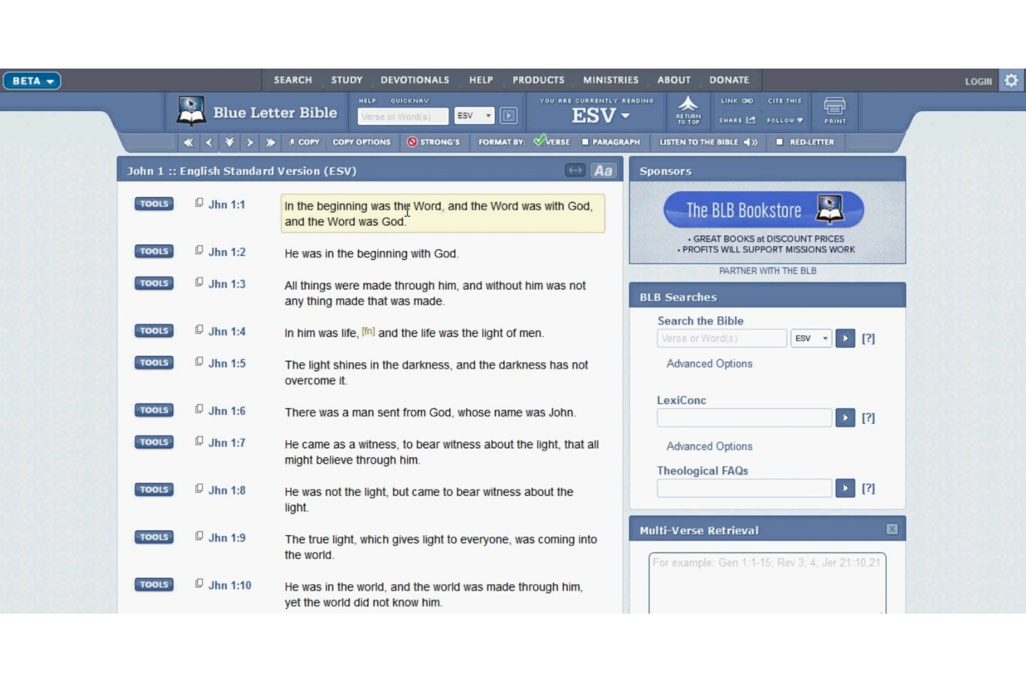 Blue Letter Bible screenshot - 14 App per lo Studio della Bibbia per il 2026