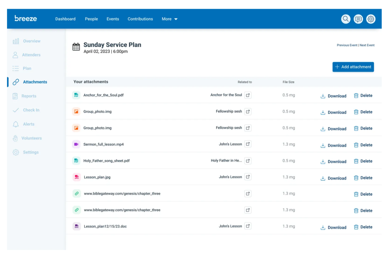 Breeze ChMS screenshot - 10 Migliori Soluzioni Software per la Crescita delle Chiese nel 2026