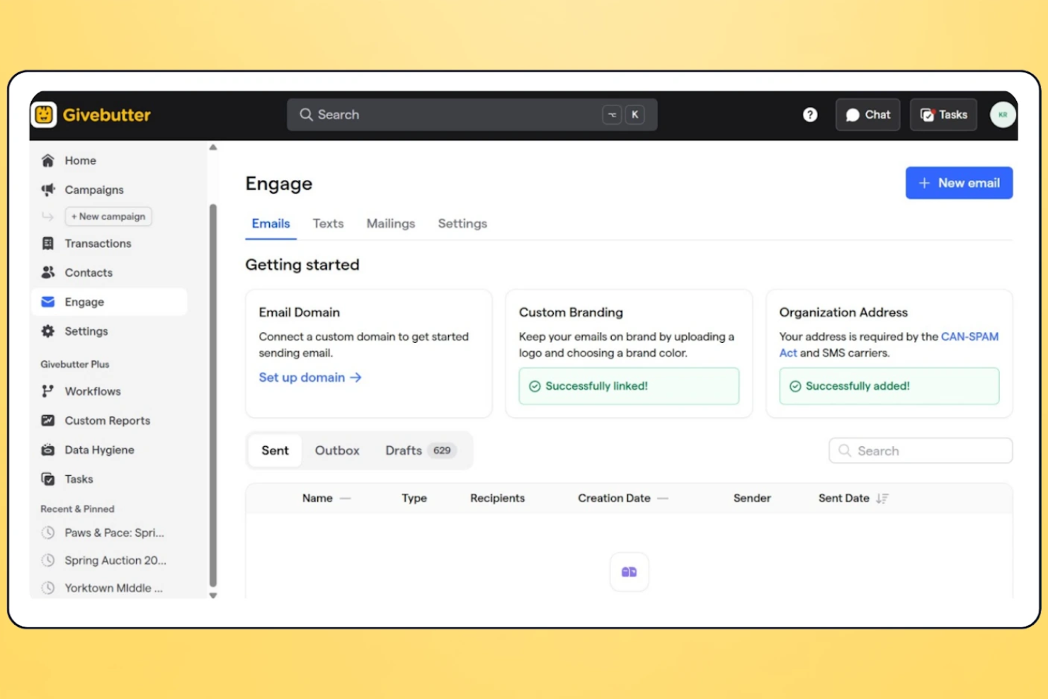 Givebutter screenshot - I 10 migliori software per la gestione dei donatori per QuickBooks nel 2026