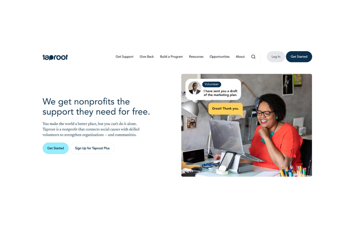 Taproot Foundation screenshot - 10 Mejores Servicios de Gestión para Organizaciones sin Fines de Lucro Analizados en 2026