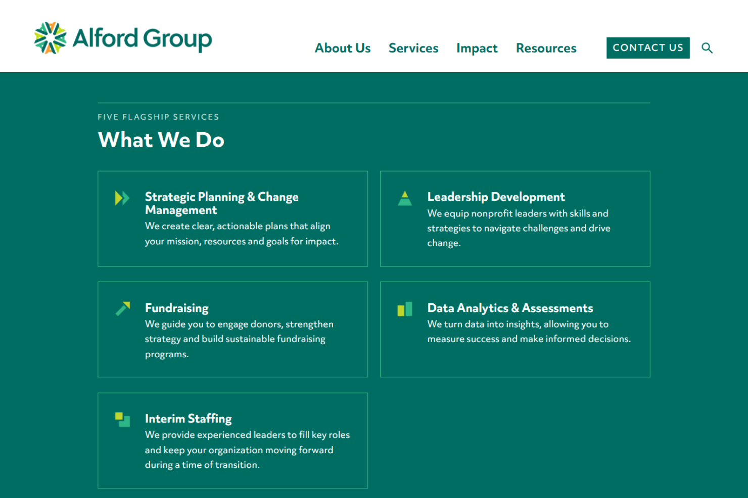 Alford Group screenshot - 10 Mejores Consultores de Recaudación de Fondos Evaluados en 2026