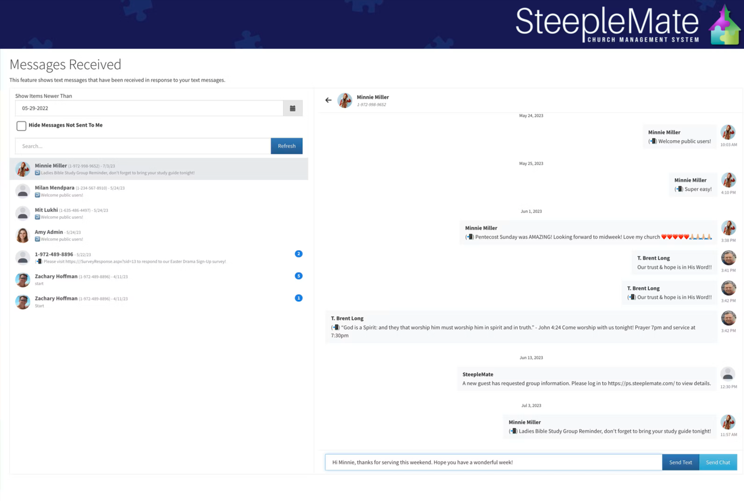 SteepleMate screenshot - Recensione Breeze ChMS: Pro, Contro, Caratteristiche e Prezzi