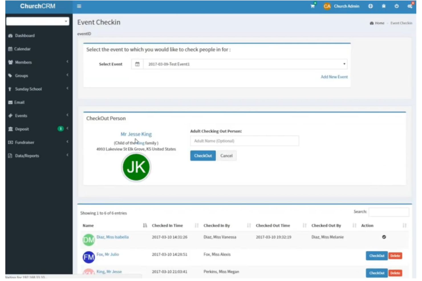ChurchCRM screenshot - 10 Mejores Alternativas a Realm Analizadas 2026