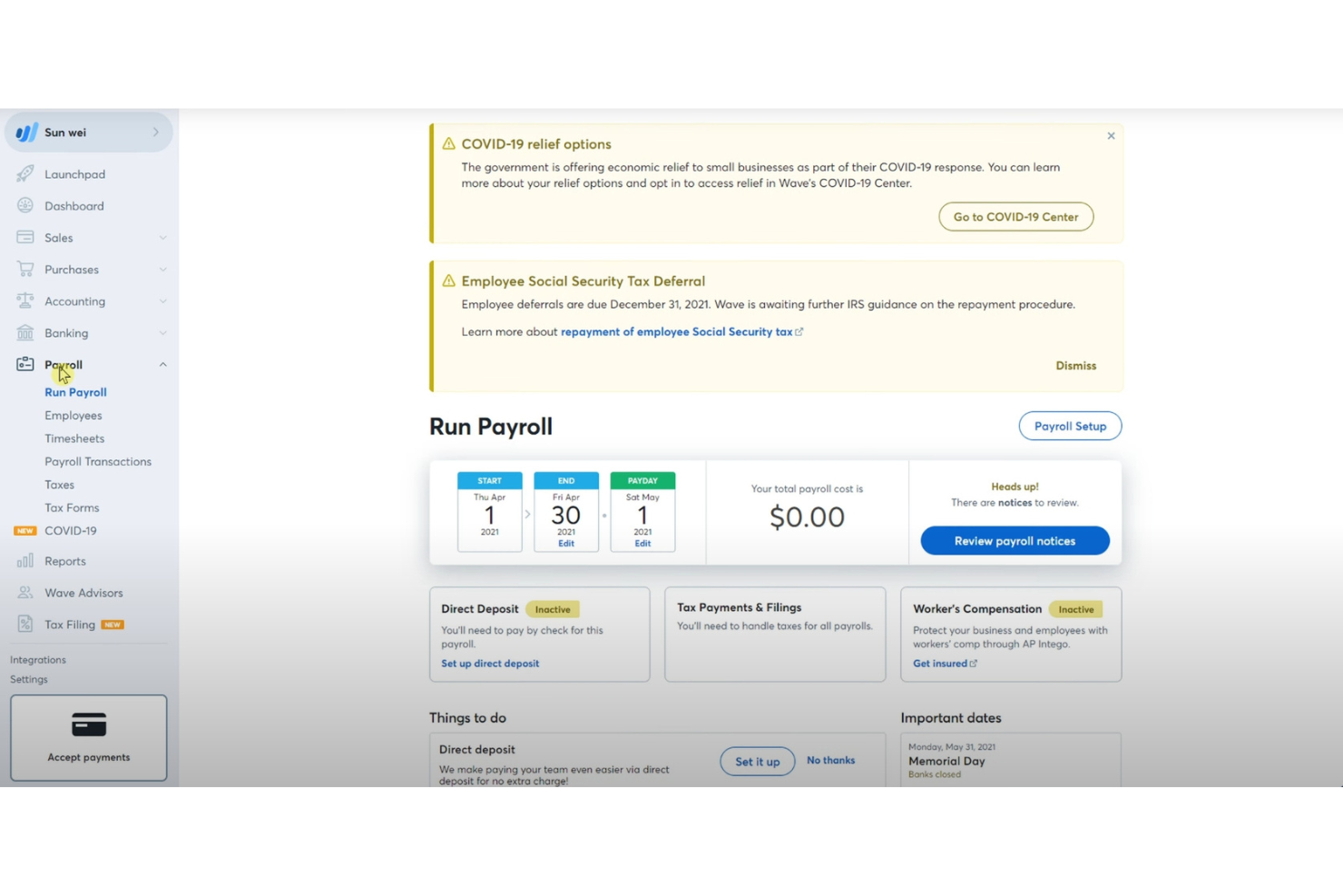 WAVE screenshot - 10 Mejores Alternativas a OnPay Revisadas en 2026