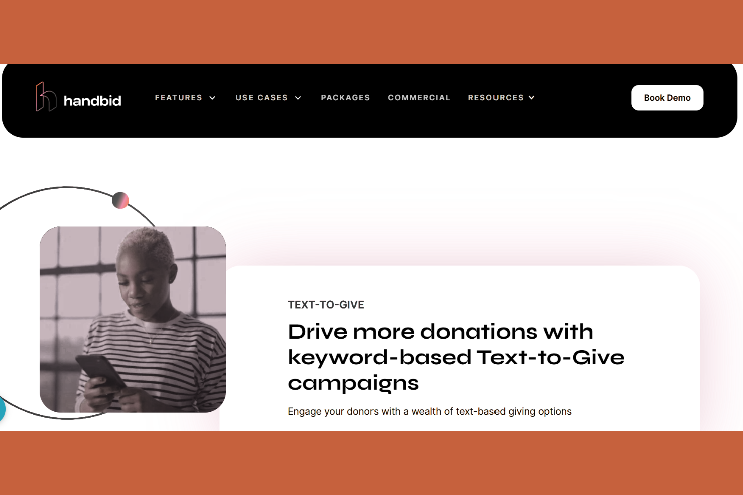 Handbid Text-to-Give screenshot - 10 Migliori Servizi di Donazioni via SMS per Chiese Recensiti nel 2026