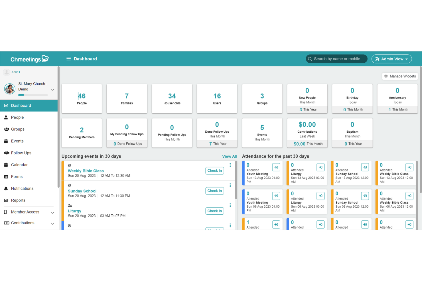ChMeetings screenshot - 10 Mejores Alternativas a Planning Center Analizadas en 2026