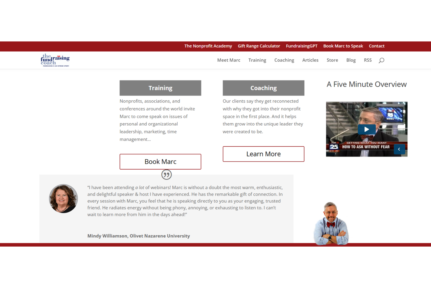 Marc Pitman – The Fundraising Coach screenshot - 10 mejores consultores de recaudación de fondos para organizaciones sin fines de lucro analizados en 2026