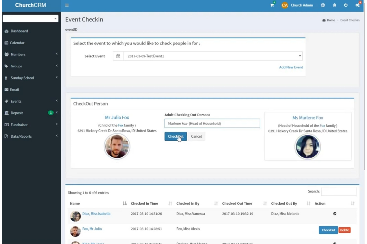 ChurchCRM screenshot - 10 Mejores Alternativas a Flocknote Analizadas en 2026