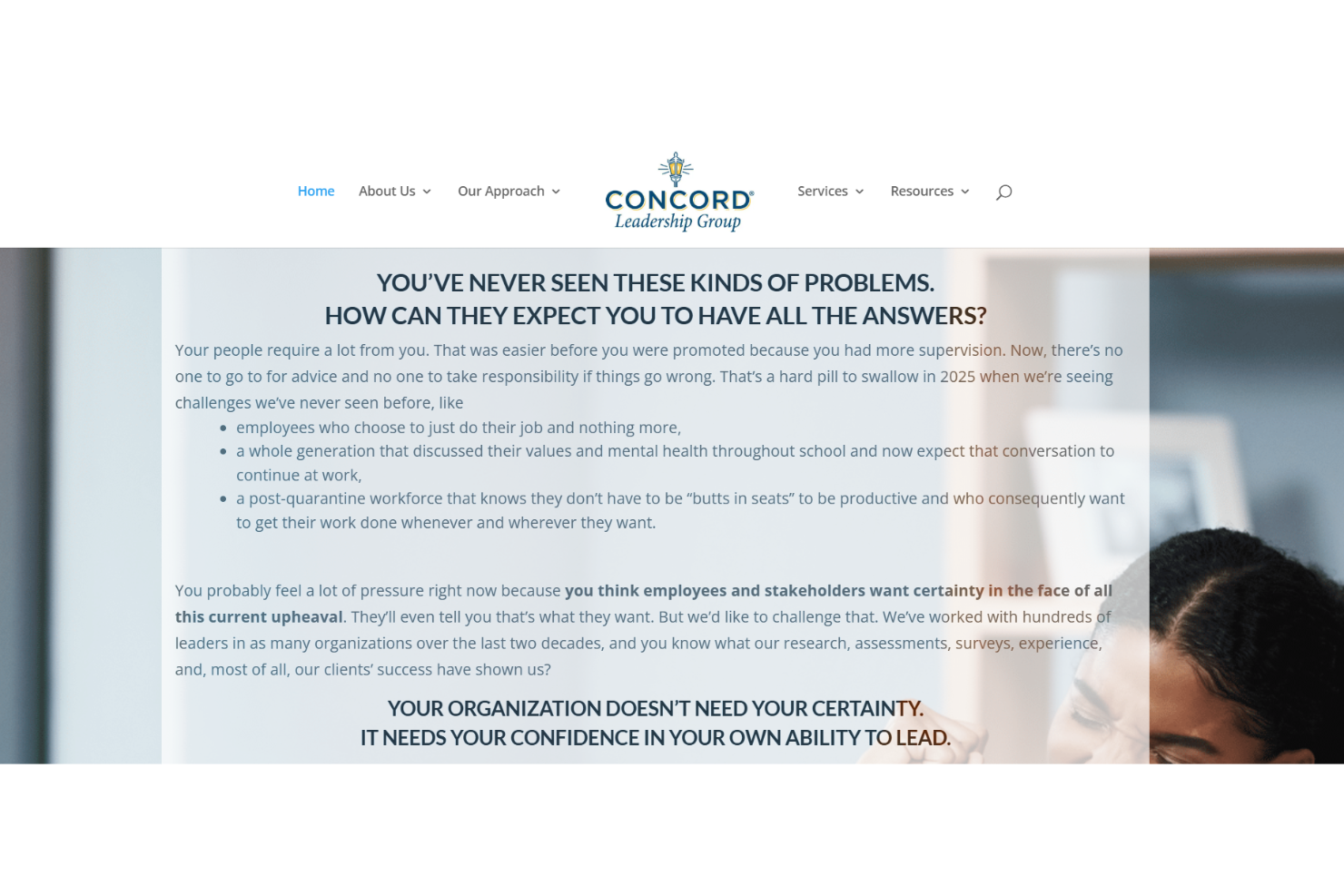 The Concord Leadership Group screenshot - 10 migliori consulenti per la raccolta fondi delle organizzazioni non profit recensiti nel 2026