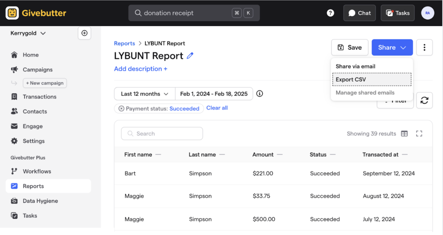 Givebutter screenshot - 10 Mejores Software CRM para Organizaciones Sin Fines de Lucro Revisados en 2026