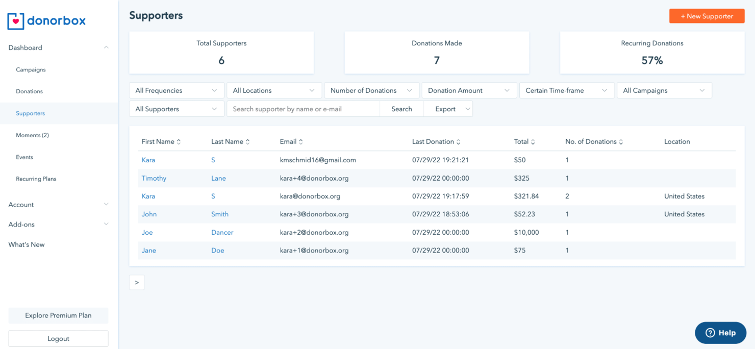 Donorbox screenshot - 10 mejores alternativas a Blackbaud analizadas en 2026