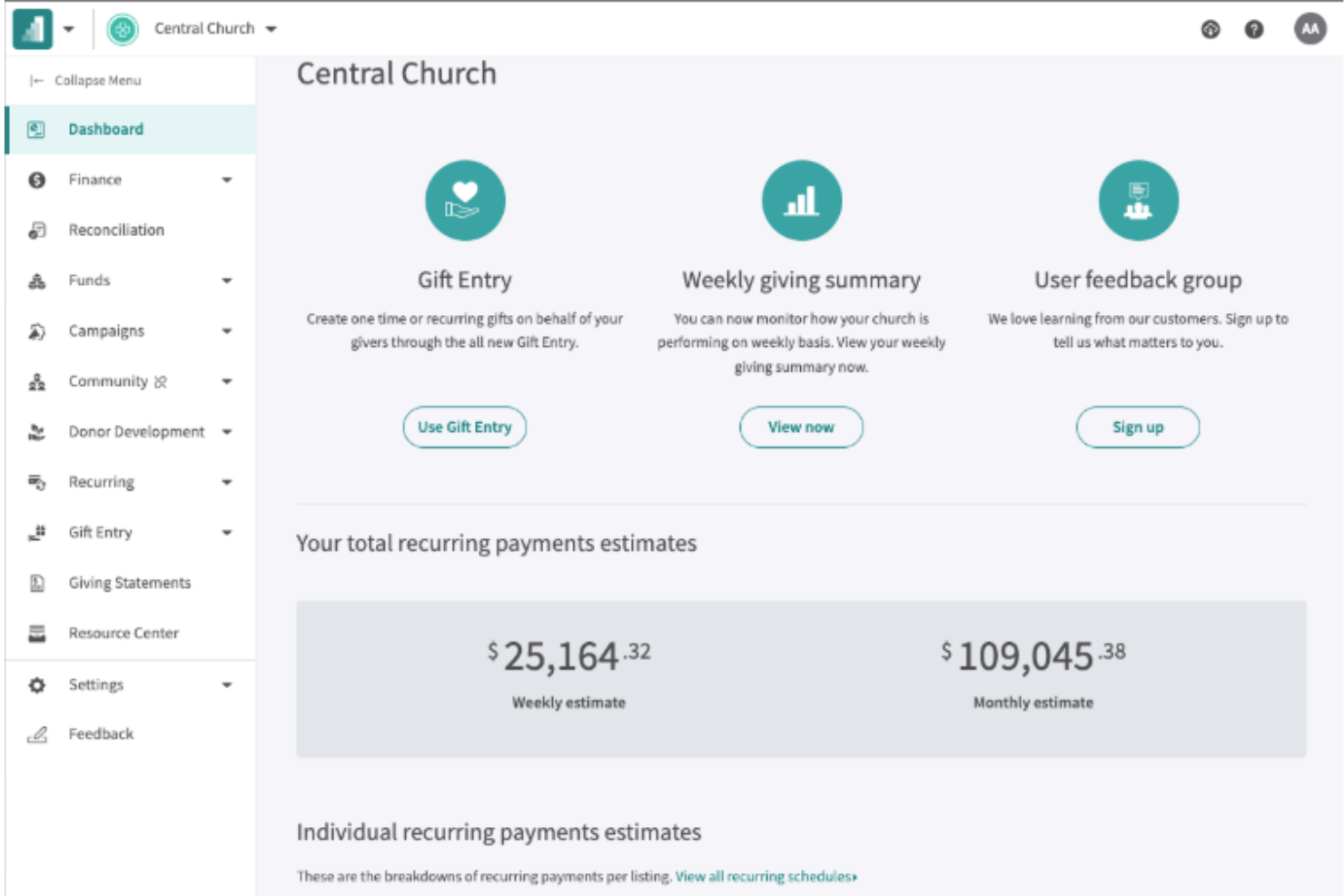 Pushpay Church App screenshot - 10 Migliori App per Elenco Membri della Chiesa Recensite nel 2026