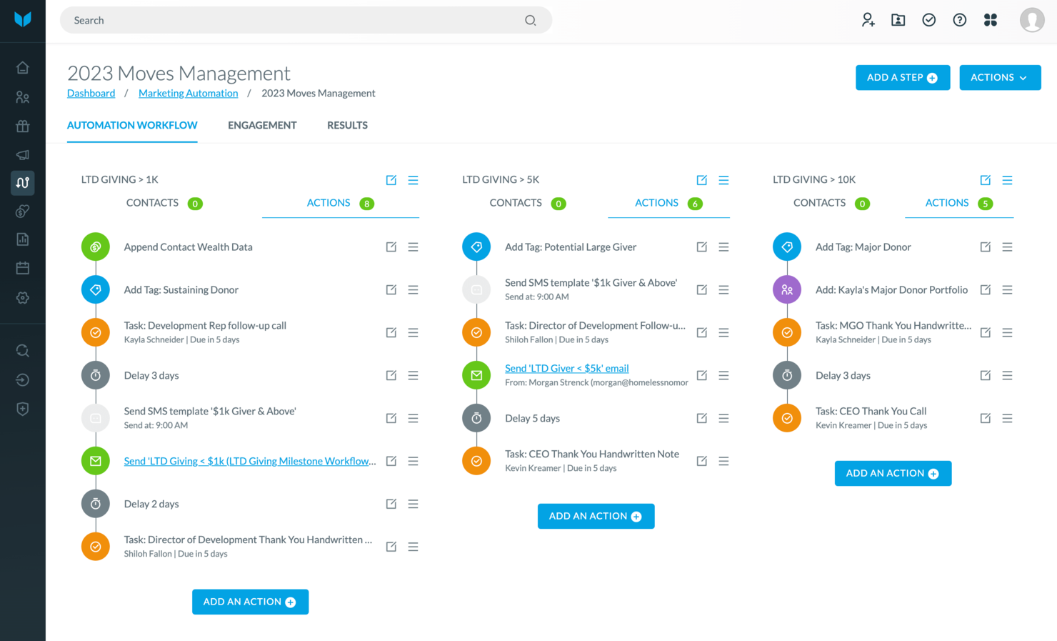 Virtuous screenshot - 10 Mejores Software CRM para Organizaciones Sin Fines de Lucro Revisados en 2026