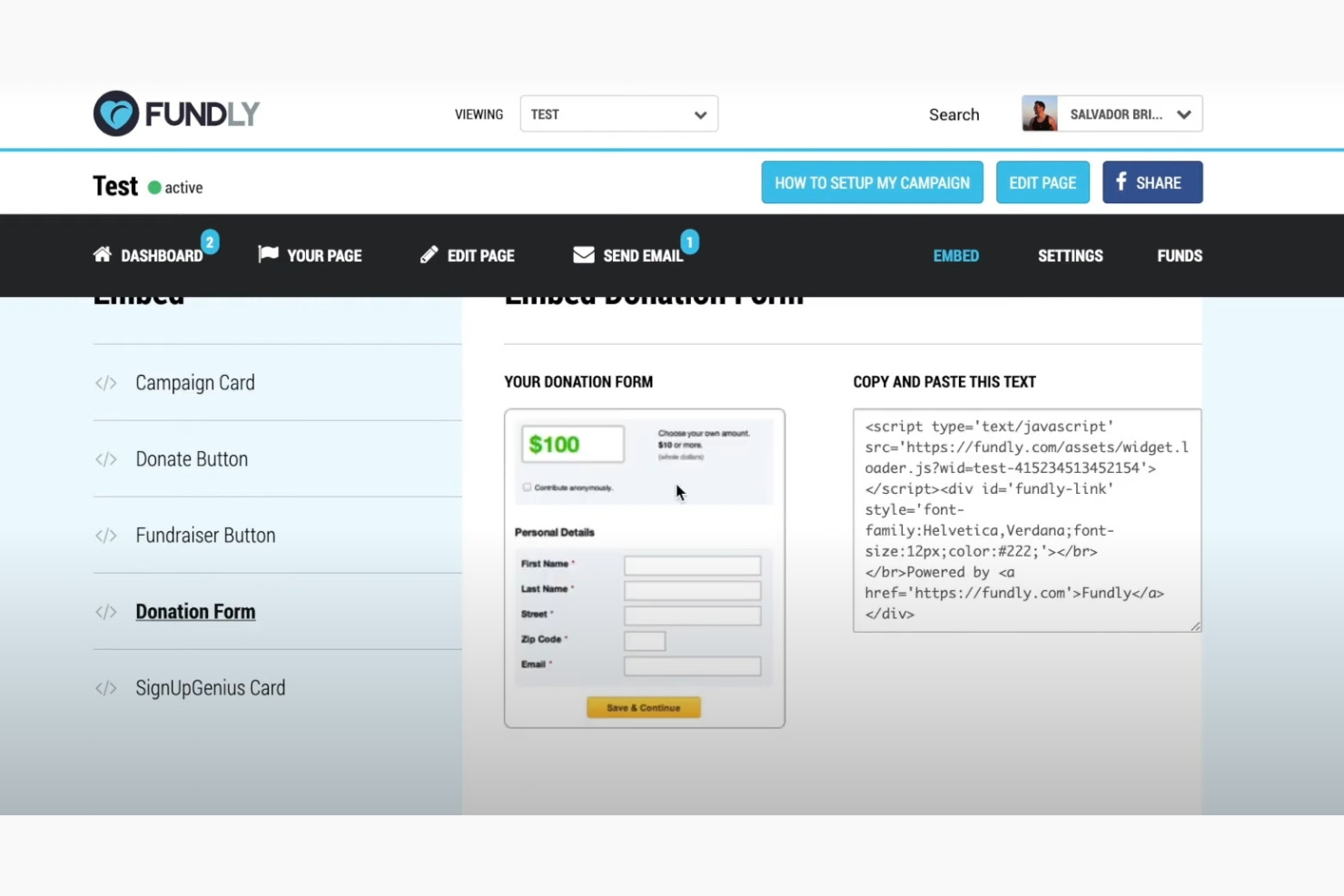 Fundly screenshot - 10 Mejores Herramientas Gratuitas para Donaciones Revisadas en 2026