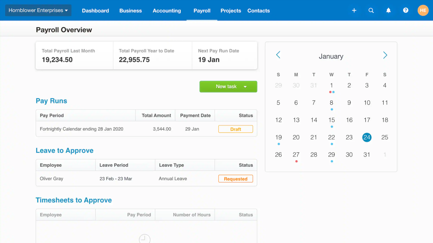 Xero screenshot - 10 Mejores Competidores de Paylocity Analizados en 2026
