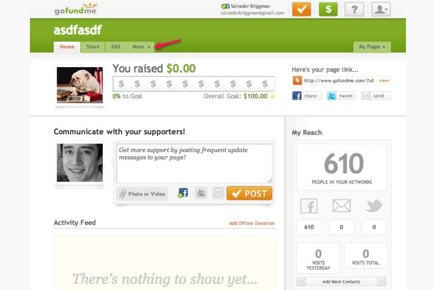 GoFundMe screenshot - 10 Mejores Herramientas Gratuitas para Donaciones Revisadas en 2026