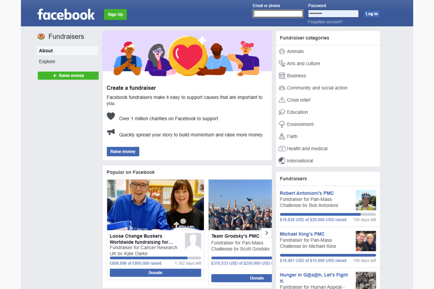 Facebook Fundraisers screenshot - 10 Migliori Software di Donazione Gratuiti Recensiti nel 2026