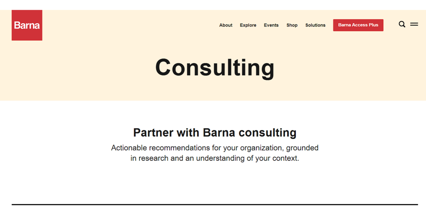 Barna screenshot - 10 Migliori Società di Consulenza per Non Profit Recensite nel 2026