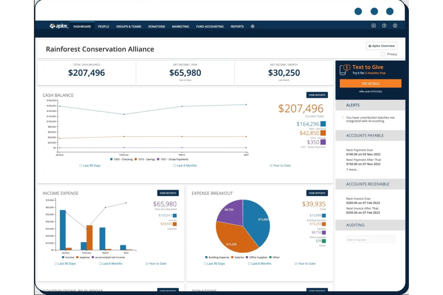 Aplos screenshot - 10 Migliori Soluzioni Software per Organizzazioni Non Profit Recensite nel 2026