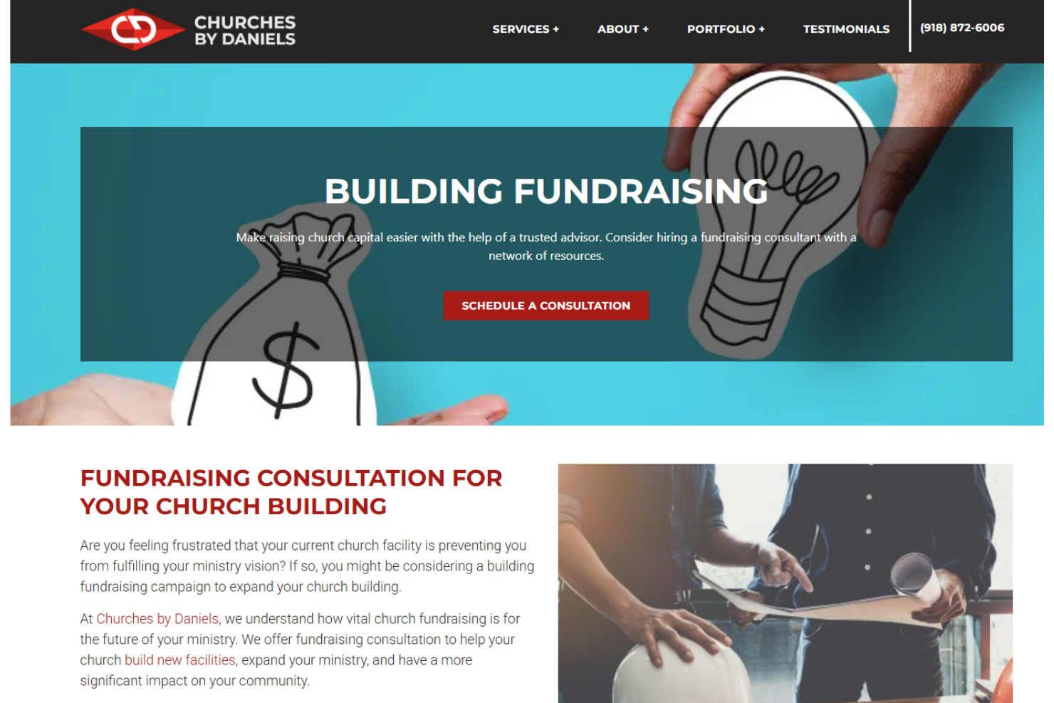 Church by Daniels screenshot - 10 Mejores Empresas de Recaudación de Fondos Analizadas en 2026