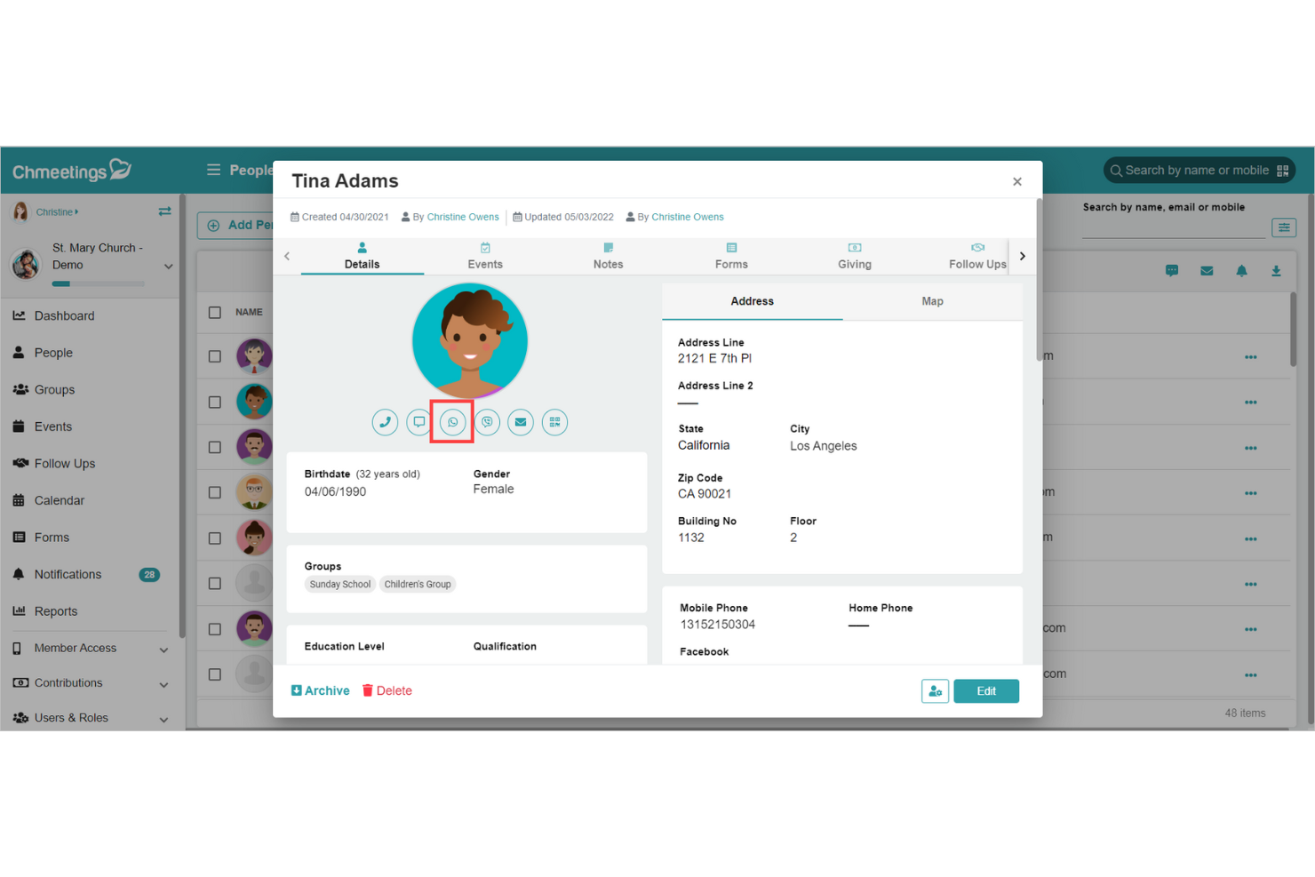 ChMeetings screenshot - 10 migliori alternative a Sage Intacct recensite nel 2026