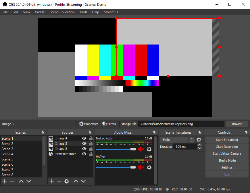 Open Broadcaster Software (OBS) screenshot - 10 Migliori Strumenti Software per lo Streaming delle Chiese nel 2026