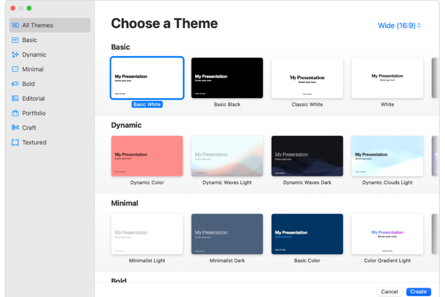 Apple Keynote screenshot - Mejor software de presentación para la adoración en 2026 (para Mac)