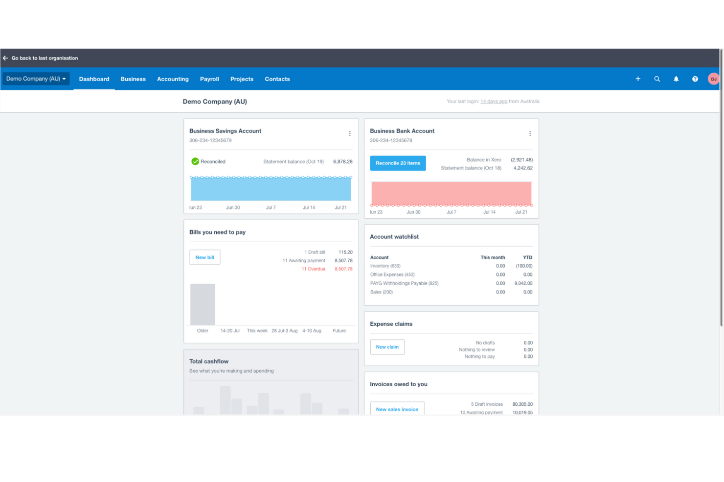 Xero screenshot - 10 Mejores Alternativas a QuickBooks Analizadas en 2026