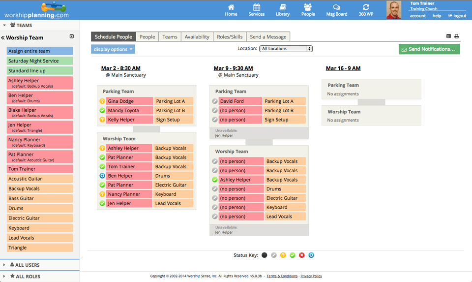Worship Planning screenshot - Las mejores herramientas de software de adoración para dirigir música en 2026