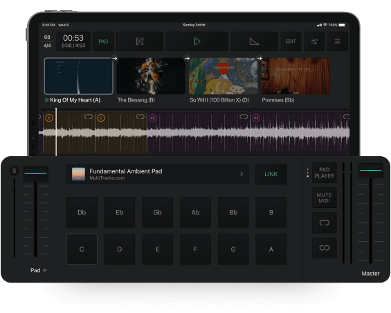 MultiTracks screenshot - Las mejores herramientas de software de adoración para dirigir música en 2026