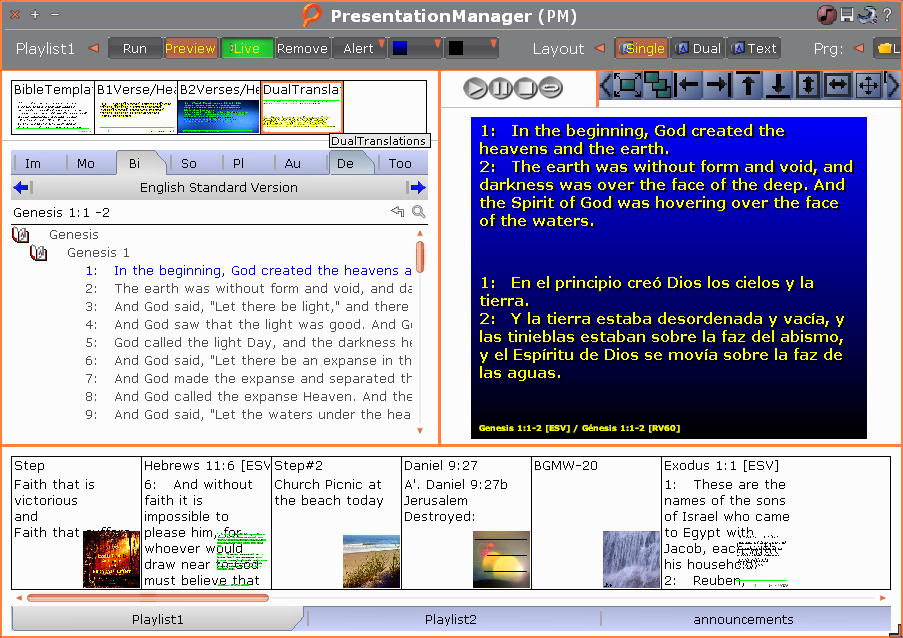 Presentation Manager screenshot - 2026 I 10 strumenti indispensabili di software per la proiezione in chiesa