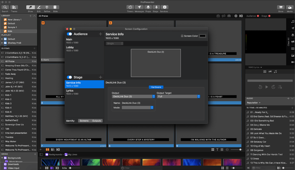 ProPresenter screenshot - 10 Mejores Programas Gratuitos de Presentación para Iglesias en 2026
