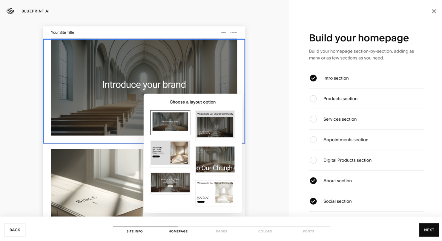 Squarespace screenshot - 1 Mejores Creadores de Sitios Web para Iglesias Analizados para 2026