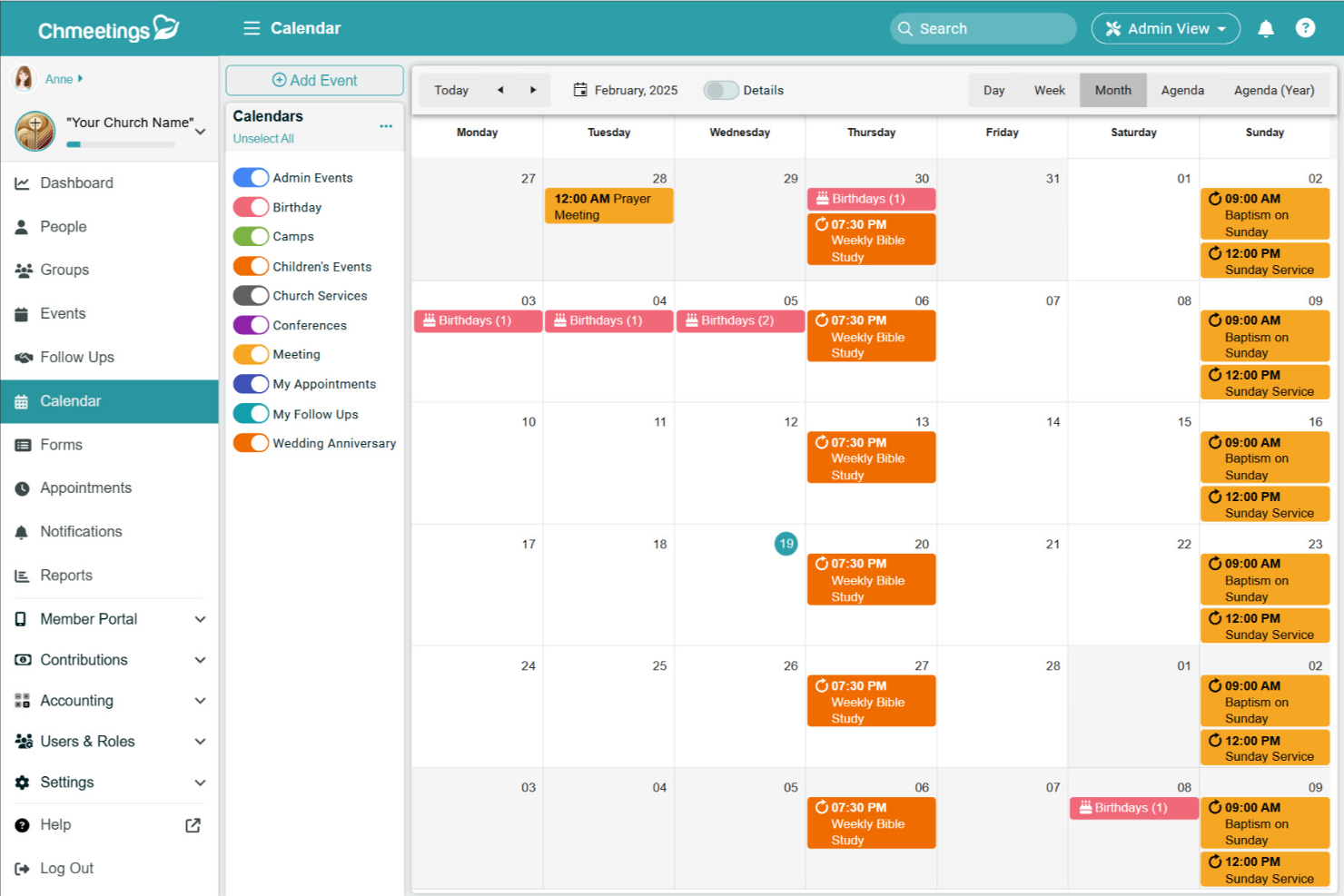 ChMeetings screenshot - 10 Migliori Software per la Gestione degli Eventi in Chiesa Recensiti per 2026