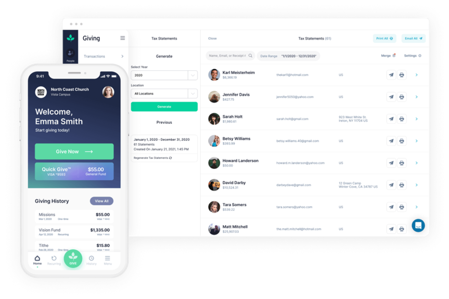 Tithe.ly screenshot - 10 Migliori App di Comunicazione per Chiese nel 2026