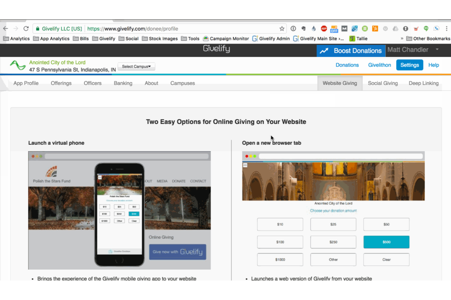Givelify screenshot - 9 Mejores Herramientas de Gestión Financiera para Iglesias con IA en 2026