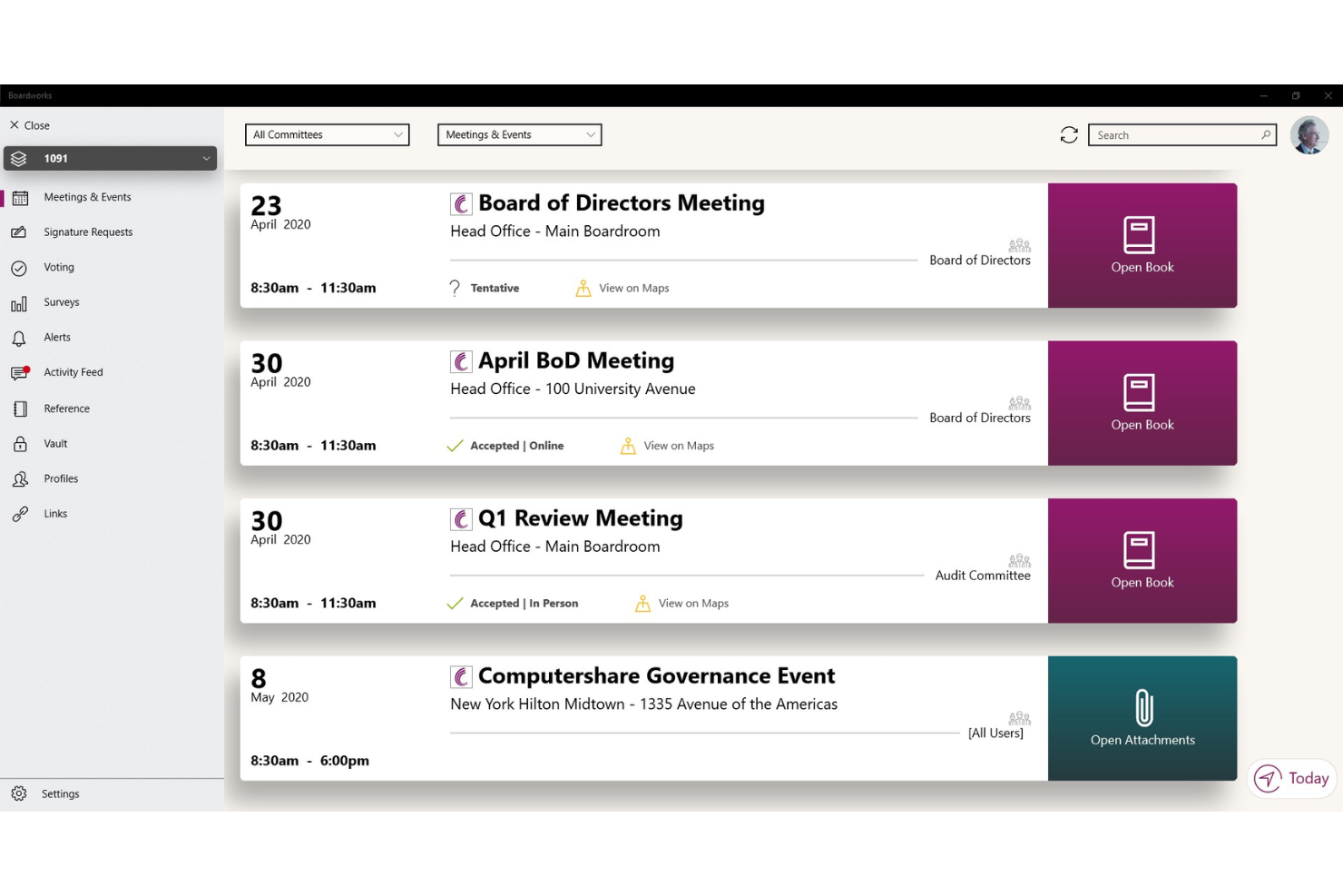 BoardWorks screenshot - 1 migliori soluzioni software di gestione del consiglio direttivo per organizzazioni non profit nel 2026