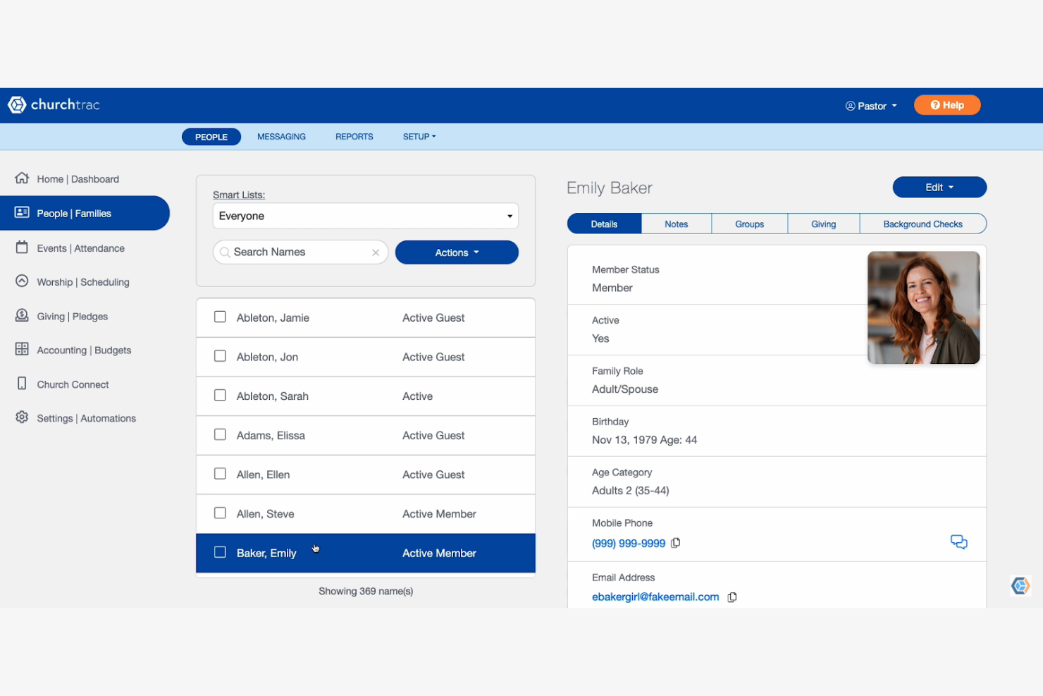 ChurchTrac screenshot - I 10 Migliori Software per l’Organizzazione della Chiesa Recensiti nel 2026