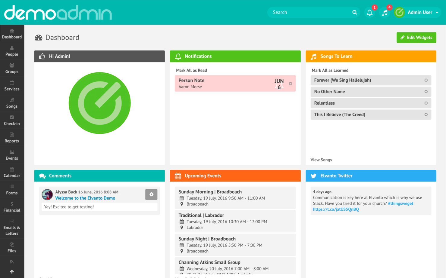 Elvanto screenshot - Recensione Breeze ChMS: Pro, Contro, Caratteristiche e Prezzi