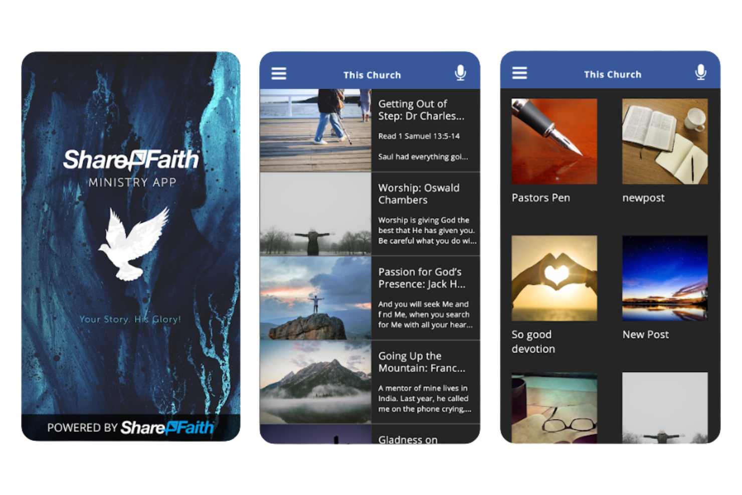 ShareFaith screenshot - 10 Mejores Aplicaciones para Construir Comunidad de Iglesia Revisadas en 2026