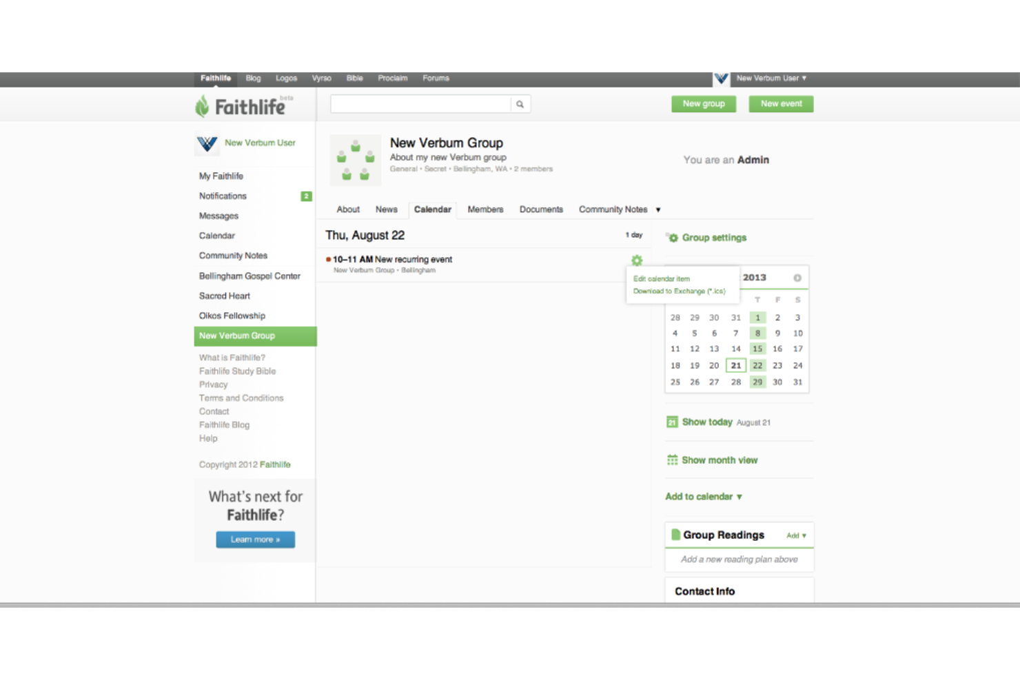 FaithLife screenshot - Las 10 mejores alternativas a Hivebrite analizadas en 2026