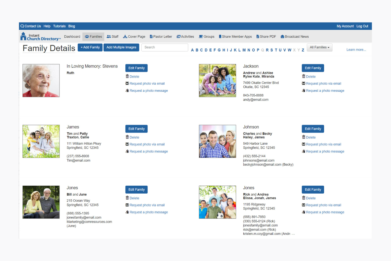 Instant Church Directory screenshot - 10 Mejores Software de Directorio de Iglesias Revisados en 2026