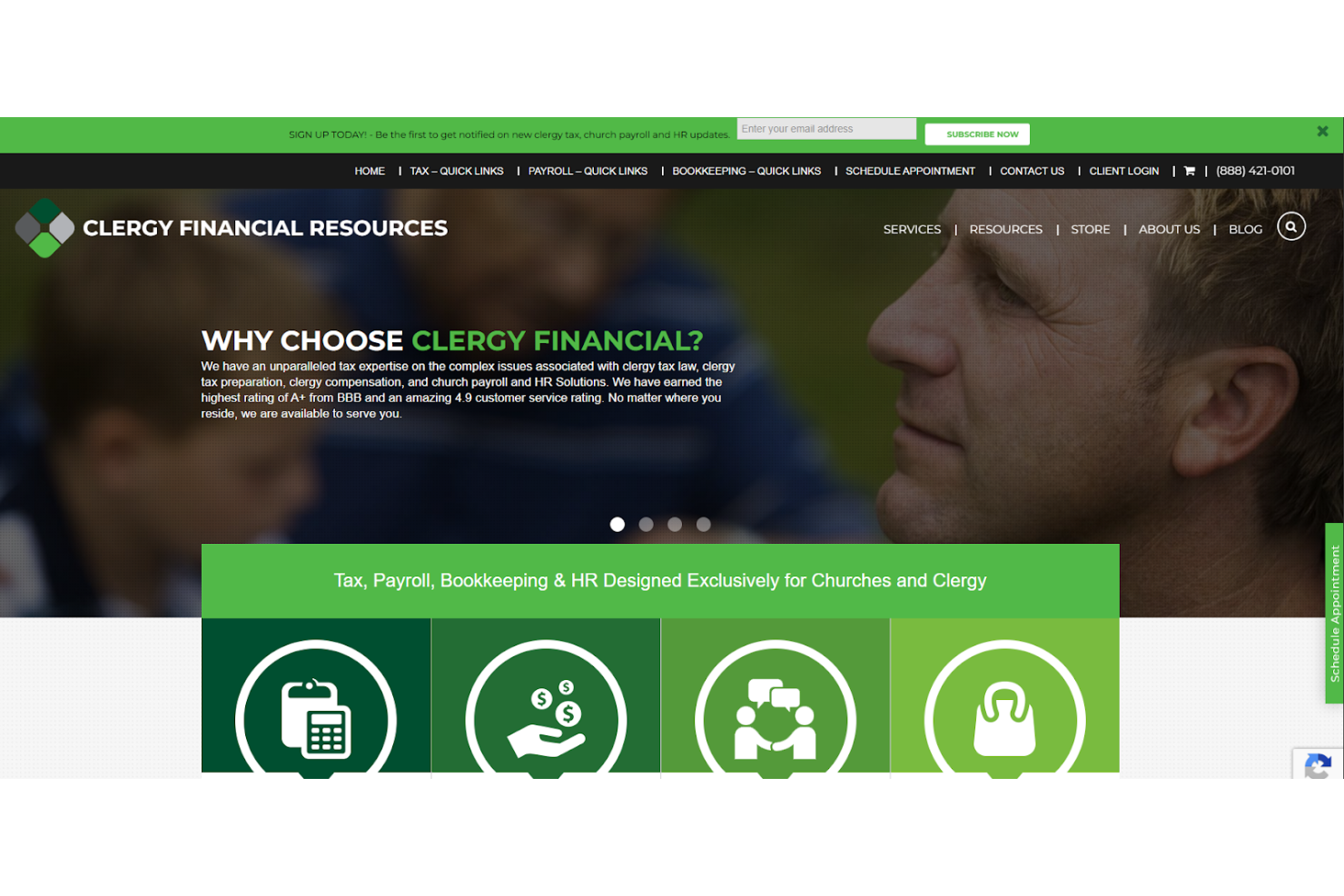 Clergy Financial Resources screenshot - 10 Mejores Servicios de Nómina para Iglesias Revisados en 2026