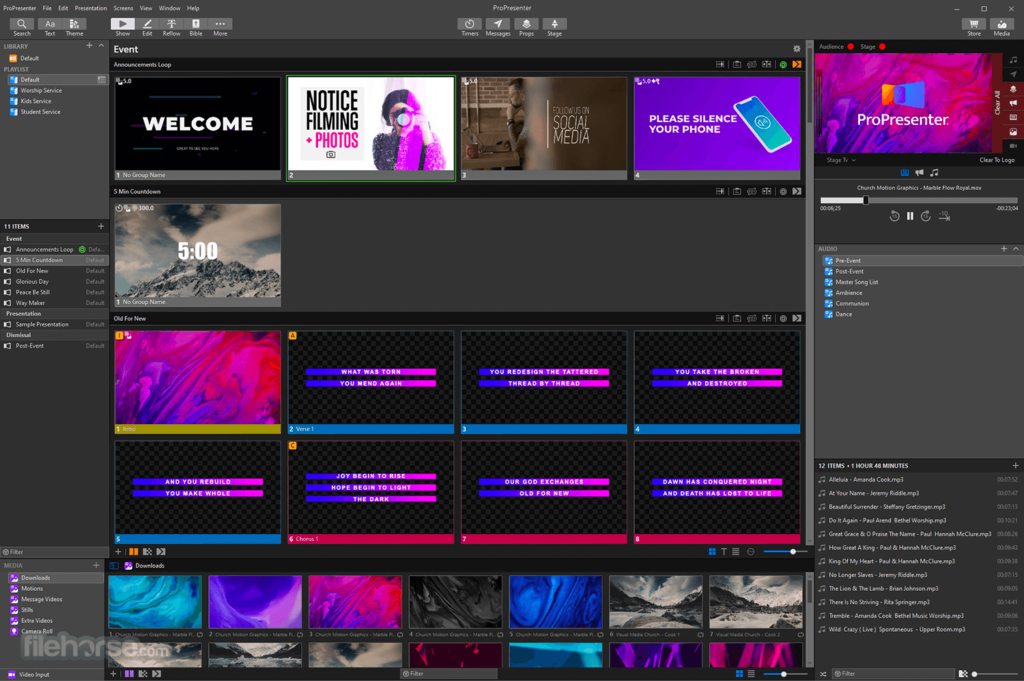 ProPresenter screenshot - 10 Migliori Software per Presentazioni di Culto per Chiese 2026